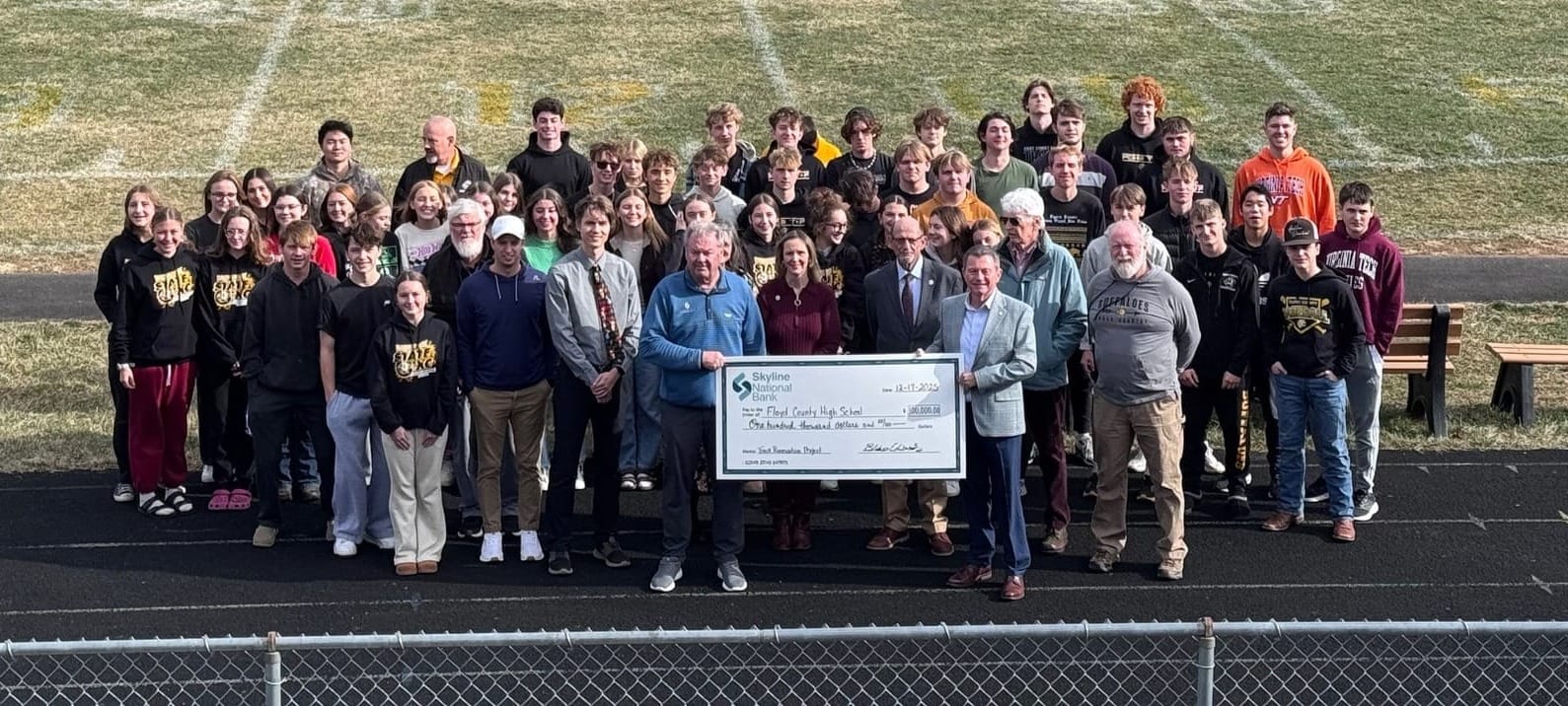 Skyline National Bank donates $100,000 to support Floyd track renovation